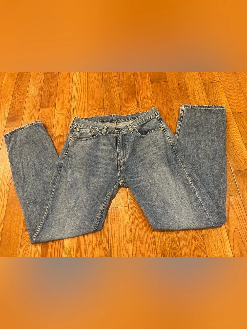 Men's Levi's 505 Regular Fit Jeans Blue Denim Size 33x32 Straight Leg Classic